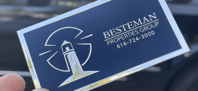 Silver Raised Foil Business Cards